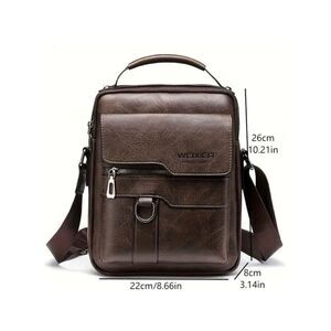 NWT WEIXIER Vintage Brown Shoulder Spacious Multi-Pocket Office Travel Bag
